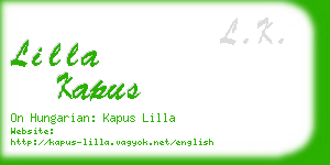 lilla kapus business card